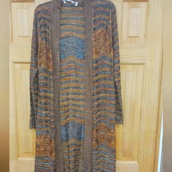SOFT SURROUNDINGS LADIES WOMENS LARGE LG L LONG CARDIGAN KIMONO LNEW $118 - Picture 1 of 2